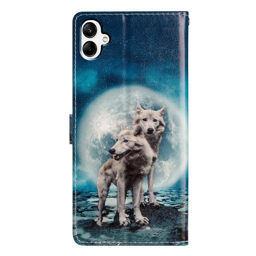 Чехол-кошелек для Samsung Galaxy A06 4G из ПУ кожи с печатью узора, подставка, чехол для телефона со шнурком