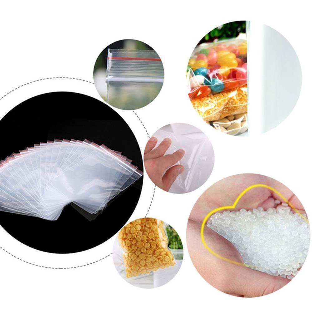 100Pcs Clear Moisture-proof Snacks Food Storage Plastic Bags Sealing Bag Kitchen