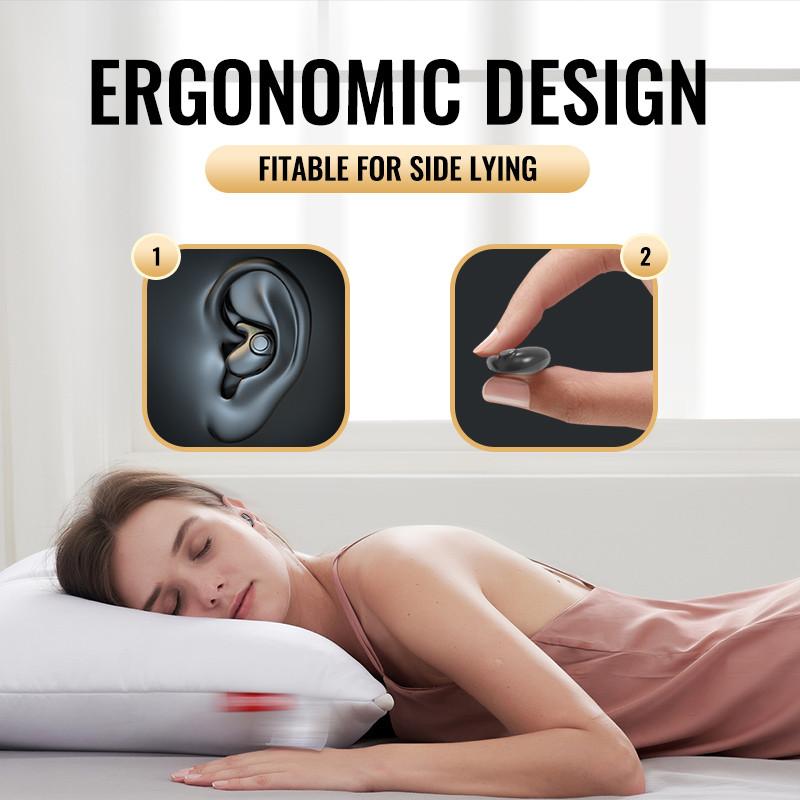 Невидимые беспроводные наушники для сна с чехлом для зарядки Bluetooth 5.3 Скрытые наушники Легкие водонепроницаемые спортивные стерео музыкальные наушники с шумоподавлением