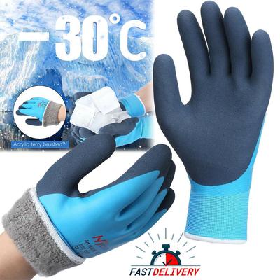 Зимние перчатки для морозильной камеры из шерсти -30° Защитные перчатки для работы Термоизолированные Водонепроницаемые Рабочие перчатки