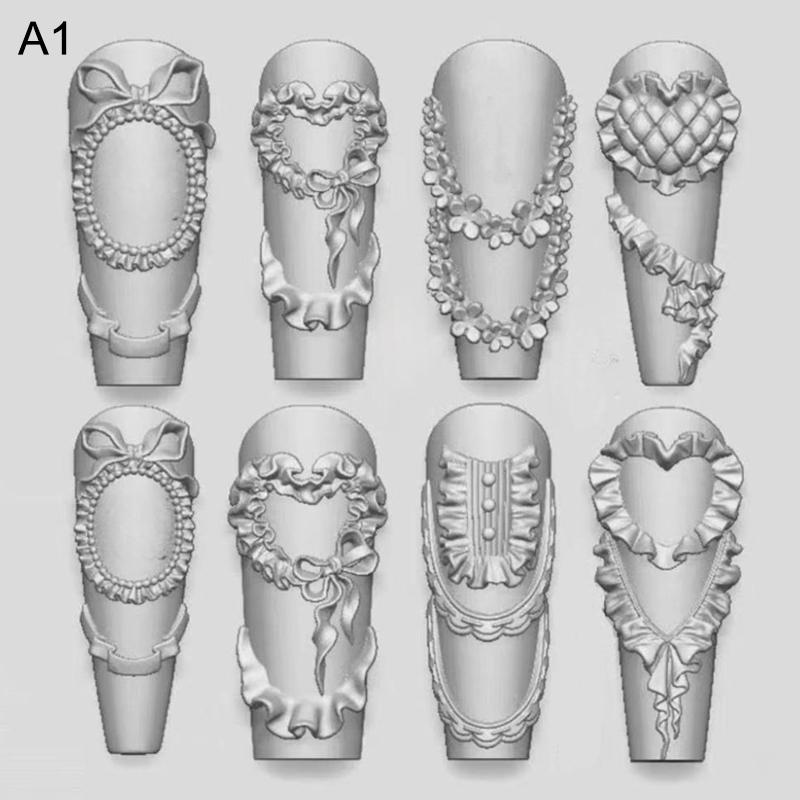 Bow Ribbon Silicone Nail Mold Flower Nail Decorations Nails Diy Design Stereoscopic Stamping Manicure Tools