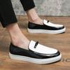 Fashion Men Casual Business Vulcanized Shoes European and American Casual Glossy Leather Shoes European Station Loafers Men Shoes