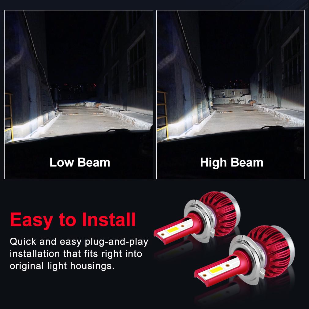 2 шт. 9006 HB4 Светодиодные лампы для противотуманных фар автомобиля H4 LED H7 9005 HB3 6000K Белый Автомобильная противотуманная фара 12 В 24 В Автомобильная лампа для дневного ходового света