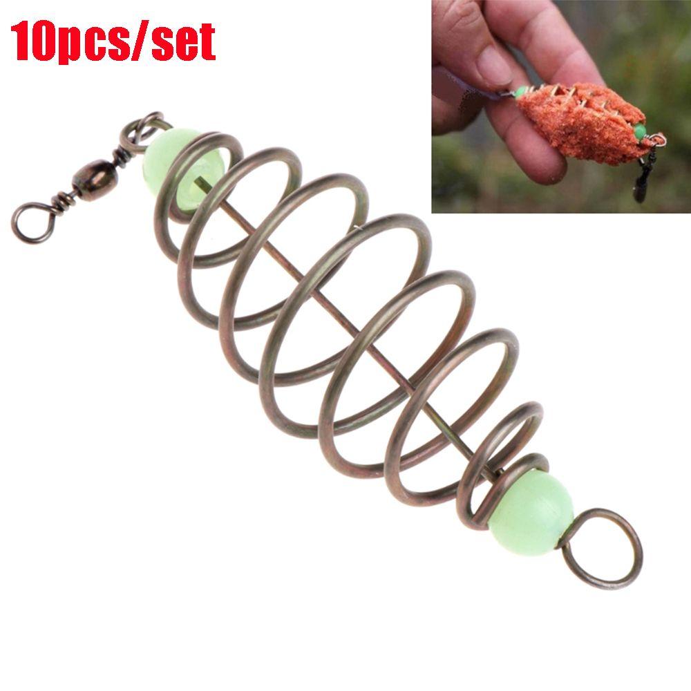 10 Pcs/Set New Style Explosion Olive Fishing Bait Hanging Tackle Stainless Steel Feeder Spring Lure
