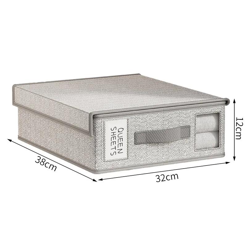 Органайзер для хранения простыней, Толстая ткань, Складной, Окно, Застежка-молния, Органайзер для одеял, Шкаф, Кровать, Хранение одежды с крышкой