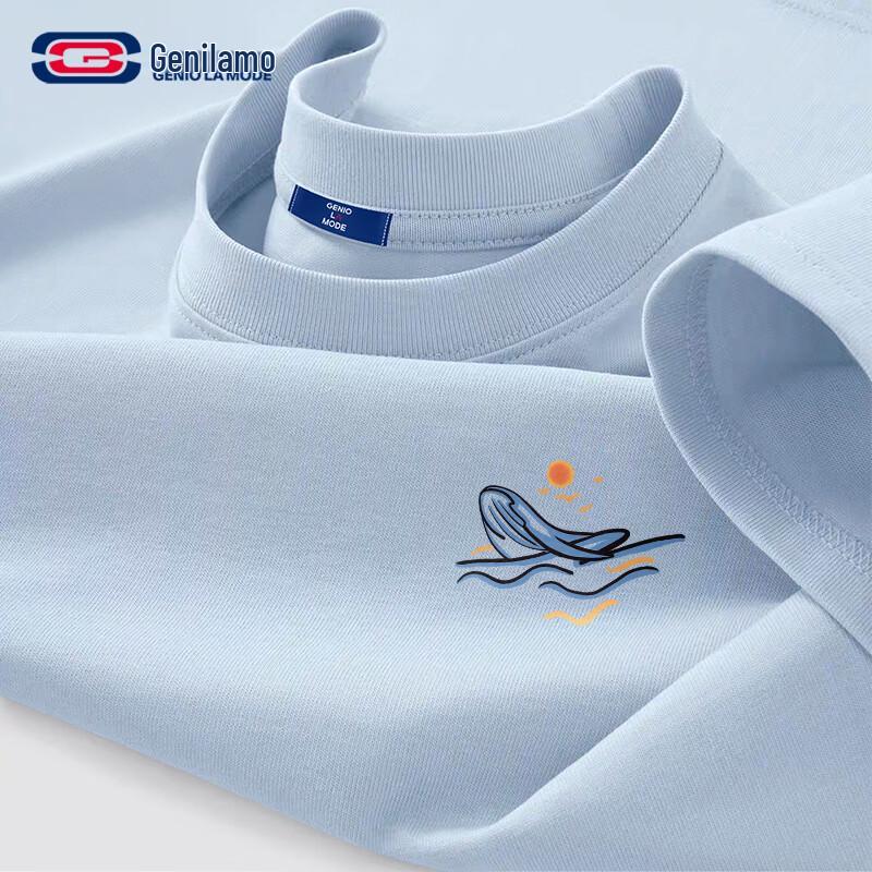 Мужская хлопковая футболка с графическим принтом свободного кроя GENIOLAMODE