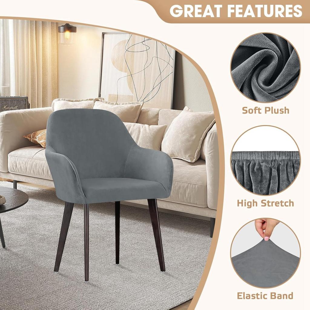 -shaped High Armrest Chair Cover, Fleece Elastic Four- Thickened Elastic Makeup Chair Cover.