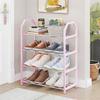 4-layer Metal Shoe Rack Black Easy Assembly Large Capacity Shoe Rack