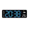 Large Digital Wall Clock Temperature Humidity Date Week Weather Display Brightness Adjustable LED Remote Control Alarm Clocks