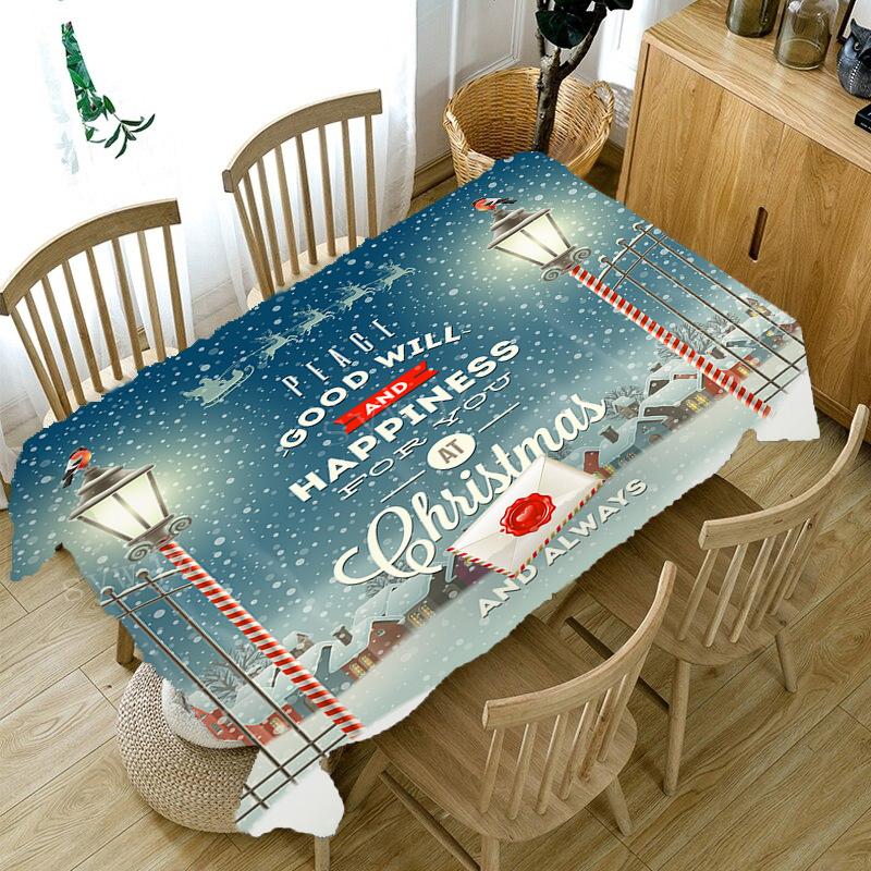 Рождественская скатерть с годовым узором, прямоугольная скатерть, домашний обеденный стол, журнальный скатерть, противообрастающие украшения