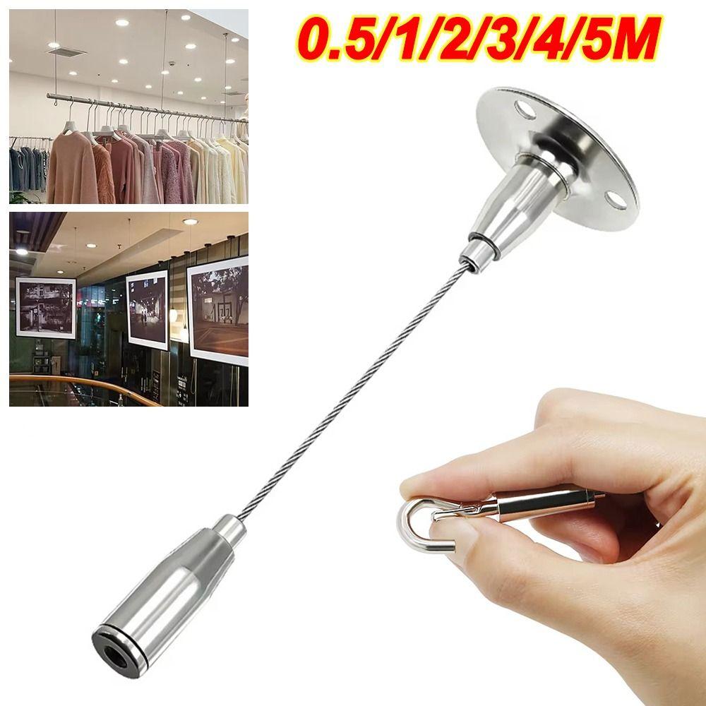 1Pcs Stainless Steel Wire Rope Suspension Kit for Ceiling Acrylic Board Hanging