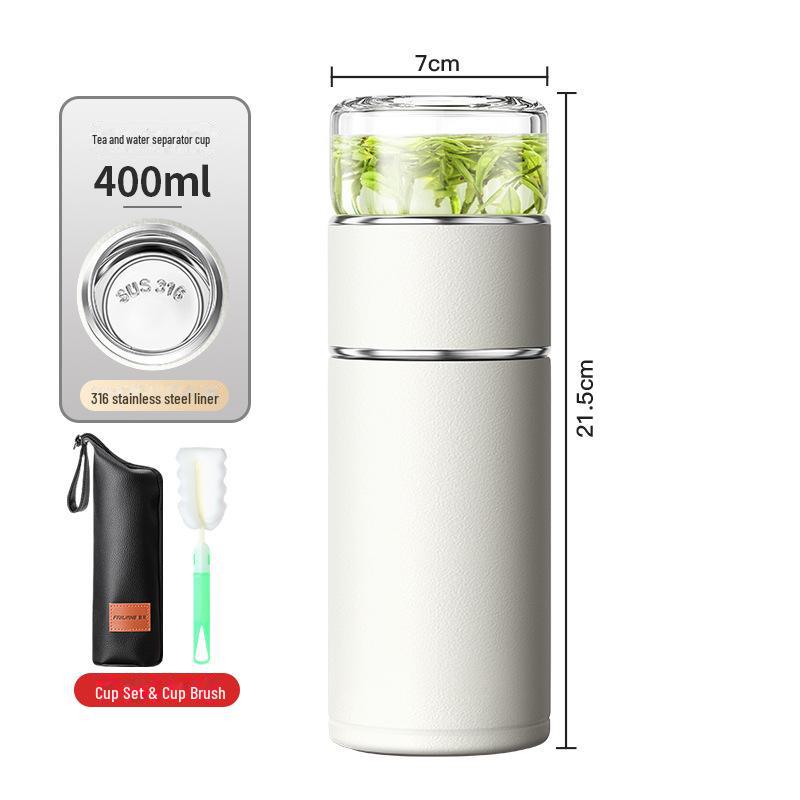 «Портативная термокружка-сепаратор для чая из нержавеющей стали 316 — дизайн унисекс, идеально подходит для заваривания чая и в качестве подарка».