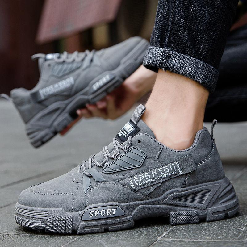 Новые дизайнерские кроссовки из искусственной кожи, мужская обувь на открытом воздухе, повседневная модная мужская прогулочная обувь для отдыха, низкая помощь, платформа на шнуровке, осень