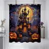 1 шт. шторка для душа 180x180 см с принтом тыквы и замка на Хэллоуин, перегородка для ванной комнаты, водонепроницаемая и устойчивая к плесени