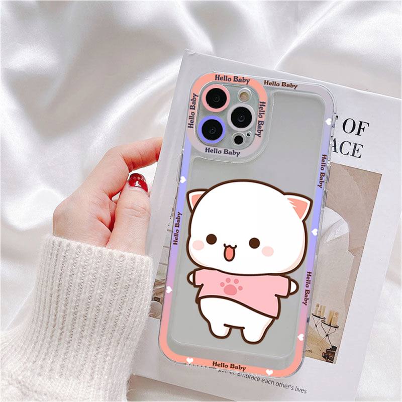 Чехол для телефона Mochi Peach Cat для iPhone 11 12 13 Mini Pro Max 14 Pro Max Чехол-оболочка