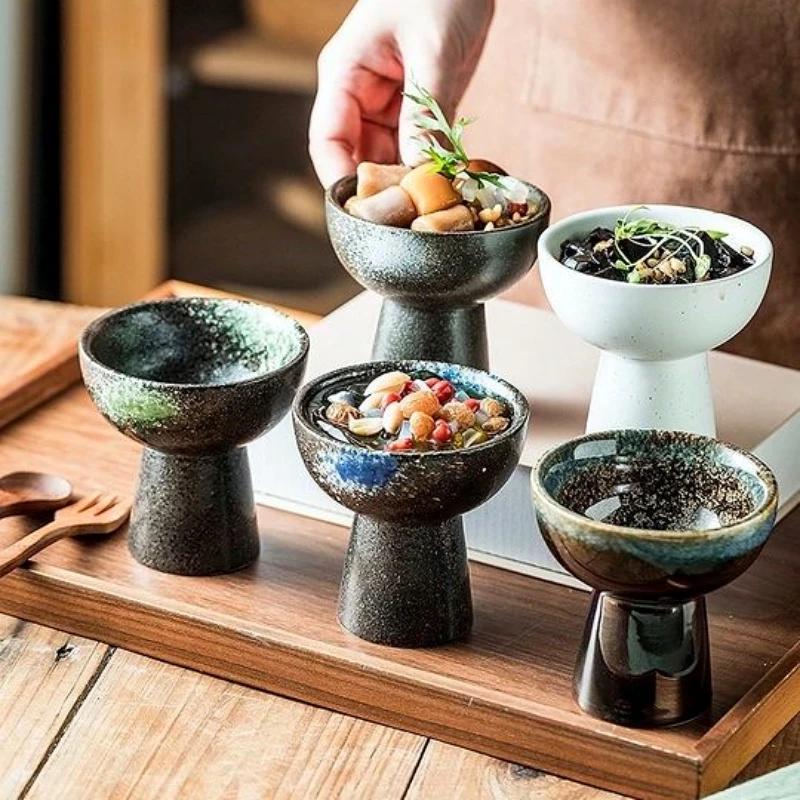 Керамическая миска на высокой ножке Десертная миска Чашка для мороженого Обеденная тарелка Сервировочные тарелки Тарелка для фруктов Салатники Суповая миска Поднос для закусок Блюдо