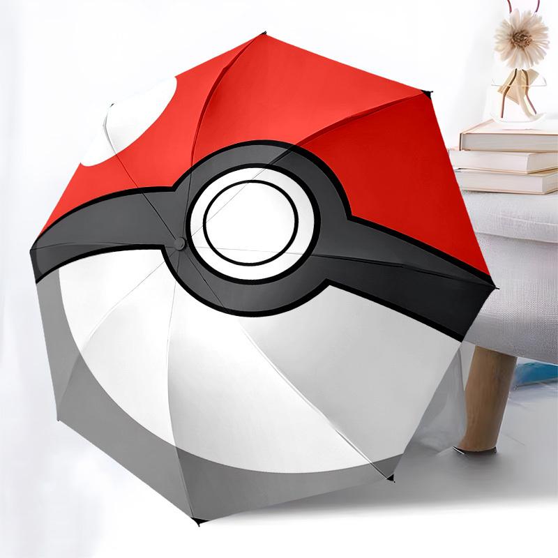 Pokeball, PokémonThemed Automatic Opening and Closing umbrella 8 Ribs, Suitable for Leisure and Going Out, Outdoor Accessory, Gothic Style