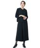 Black Formal Made of Japanese Fabric Washable Roll Neck Blouse Wide Pants Set Large Sizes Available Black L [Nissen] [Mourning Clothes/Formal Clothes]