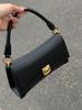 Women's Black Underarm Baguette Bag: New 2024 Winter Texture, Popular Crossbody Handbag