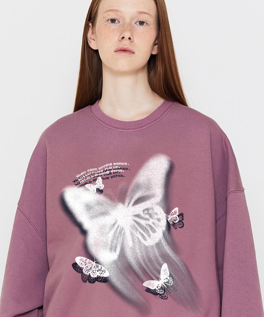 MATCHGLOBE Butterfly Sweatshirt (Dark Pink)