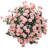 Artificial Small Rose Wildflowers Fake Flower Bouquet Outdoor  Floral Garden Decor 3pcs (Blue)