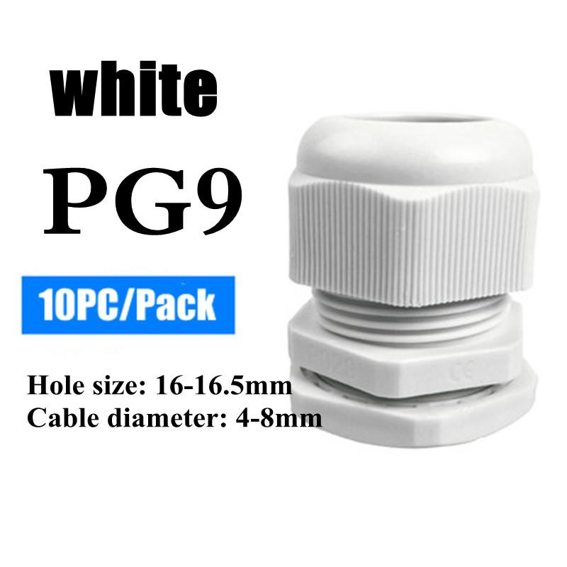 1/2/5/10pcs Waterproof Cable Gland Cable Entry IP68 PG7-PG36 White/Black Nylon Plastic Connector Joint