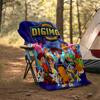 1pc Digimon Theme Blanket - Digital Print, Polyester, Cozy for All Seasons, Perfect for Outdoor, and Travel