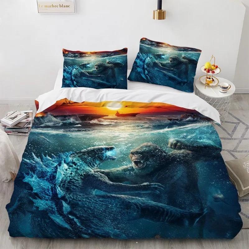 Monsters G-Godzillas Bedding Set Single Twin Full King Size Gojira Bed Linen Adults Teens Bedroom Duvet Cover Set
