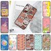 JS44 SpongeBob Cartoon Black Soft Case for iPhone 16 15 Plus 14 13 Pro 8 SE XR XS Max P30 Nova 5T Y5P Y6 Y7 Y8P Y9 Realme C30 C33 C31 VIVO Y36 V27