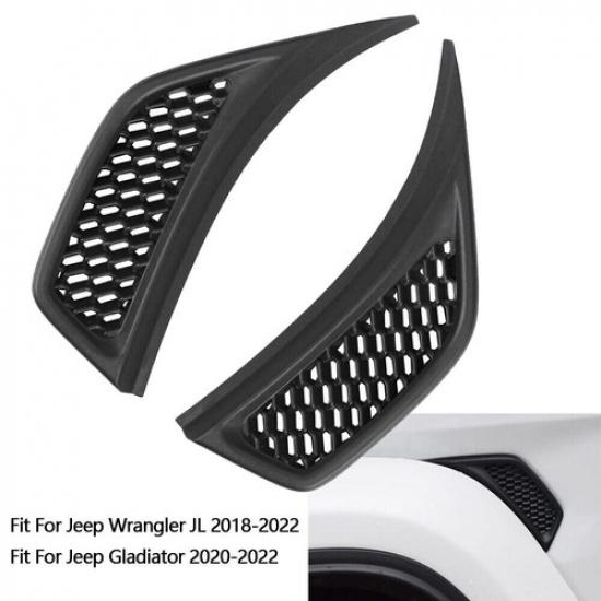 Fender Air Vent Side Marker Outlet Bezel for Jeep Gladiator Wrangler JL 2018-23