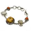 Titanium Druzy Copper Orange Turquoise Gemstone Gift Jewelry Bracelet 6-8"