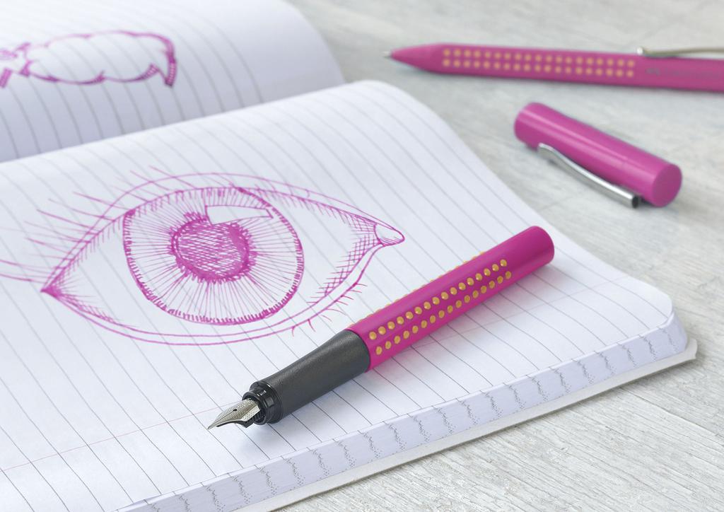 F Тонкий грип 2010 Розовое перьевая ручка 140924 Официально импортировано Faber-Castell Двойного использования,
