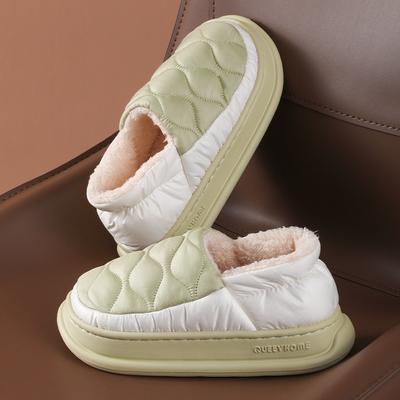 Новые хлопковые тапочки мужские зимние домашние водонепроницаемые и нескользящие на толстой подошве износостойкие тапочки на высоком каблуке