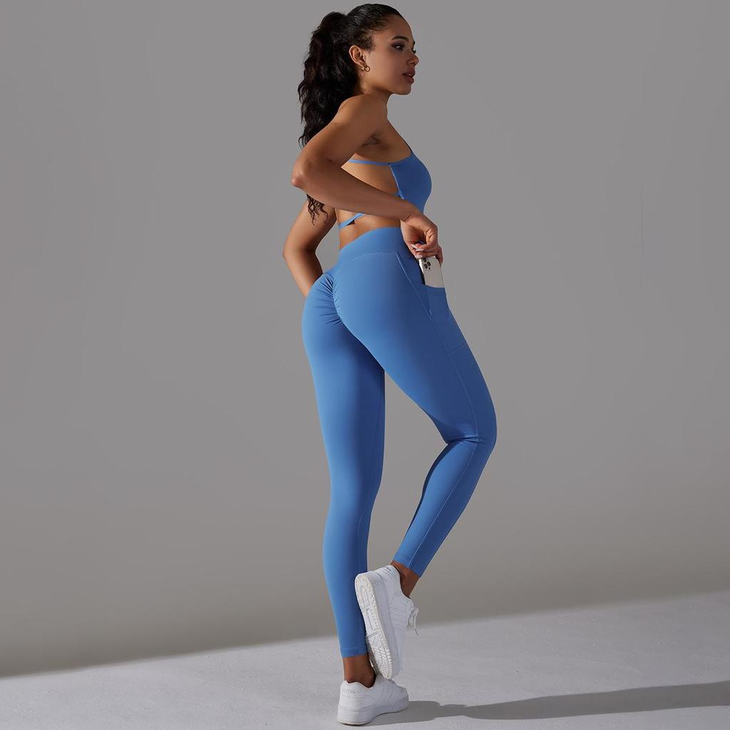 Buttery Soft Gym Set Women Yoga Clothing Nylon Sportswear High Waist Leggings 2 Piece Sports Suits