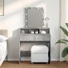 VidaXL Dressing Table with LED Concrete Grey 80x41x144.5 Cm, Makeup Table, Bedroom Dressing Table, Dressing Table with 848181