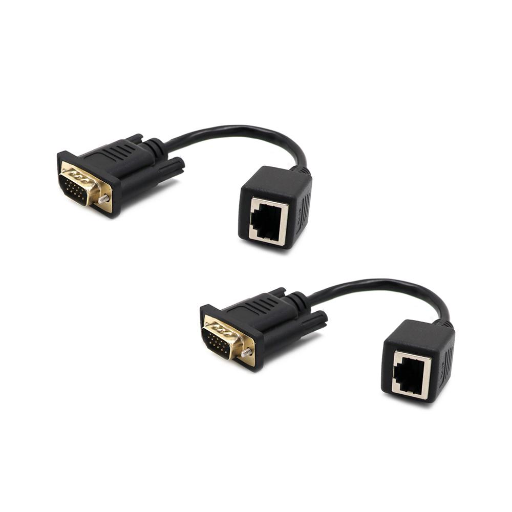 Plug and Play Male/Female To Female Ethernet Port Network Cable Adapter VGA To RJ45 VGA Extender