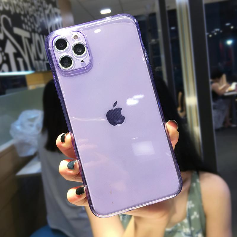 Неоновый флуоресцентный однотонный чехол для телефона для Apple iphone 17 16 15 13 12 11 Pro MAX 14 X XR XS 8 7 Plus Мягкий IMD чехол Прозрачная задняя крышка телефона