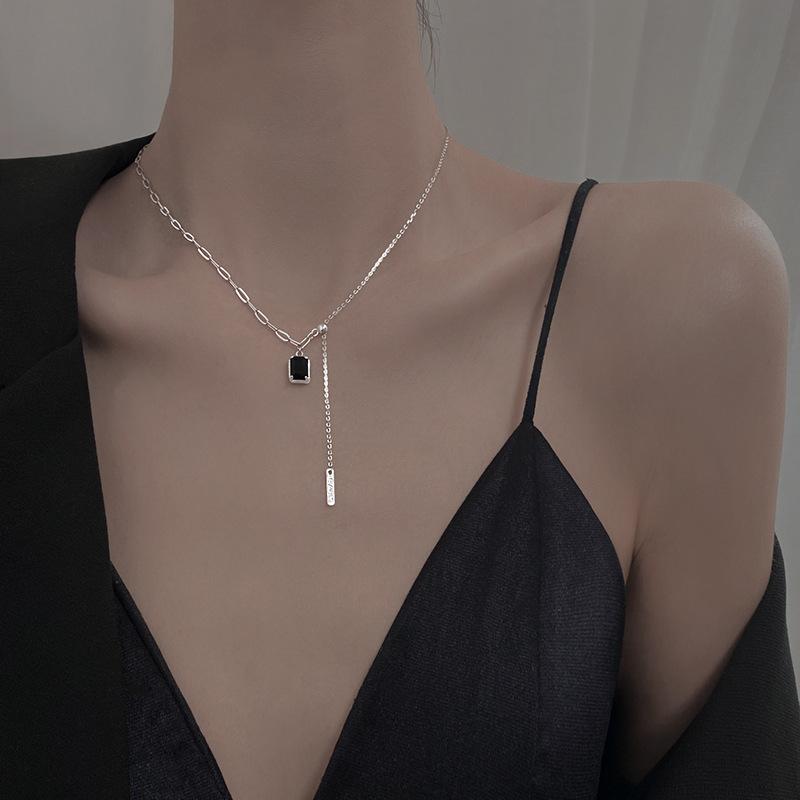 Простое ожерелье-чокер с круглыми бусинами и бахромой, женская цепочка для ключицы, подарок в холодном стиле, регулируемая цепочка-чокер, женская