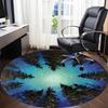 1PC Forest Sky Aurora Office Round Area Rug, Mat Suitable For Office, Under Office Chairs Bedroom Living Room Home Decor, Room Deco