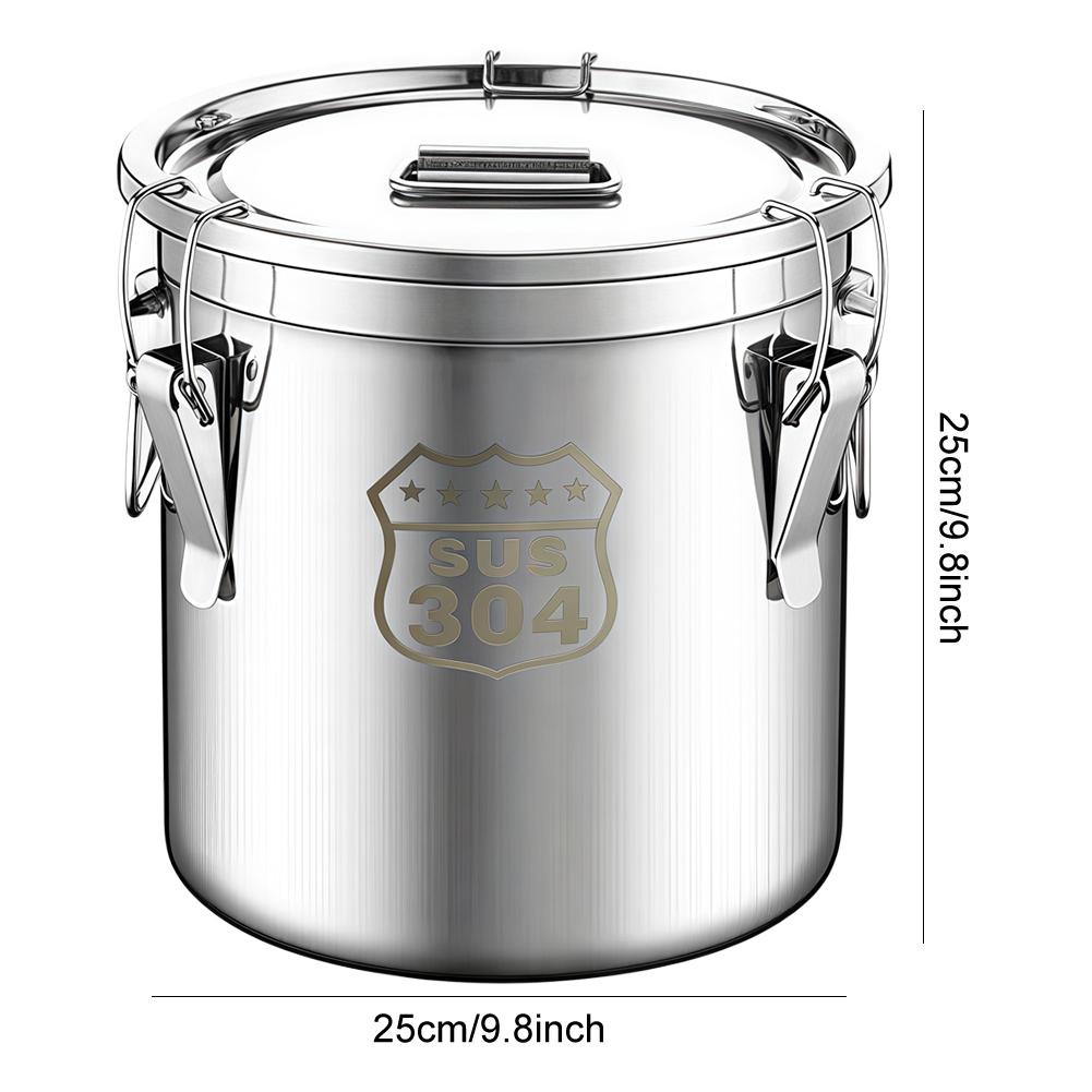 Герметичный контейнер из нержавеющей стали 6/12/21/33 л с ручками, кухонный контейнер, ведро для хранения пищевого масла, сахара, молока для домашней кухни