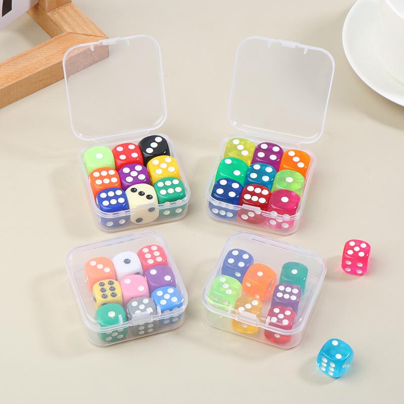 9 шт./кор. квадратные игральные кости 6 граней игральные кости для казино настольные игральные кости однотонные прозрачные акриловые игральные кости D6 14/16 мм игральные кости для настольной игры в пабе