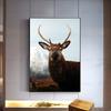Олень в лесу, холст, картина, настенная живопись с изображением животных, постеры и принты для декора гостиной, крыльца, украшения дома, Куадрос