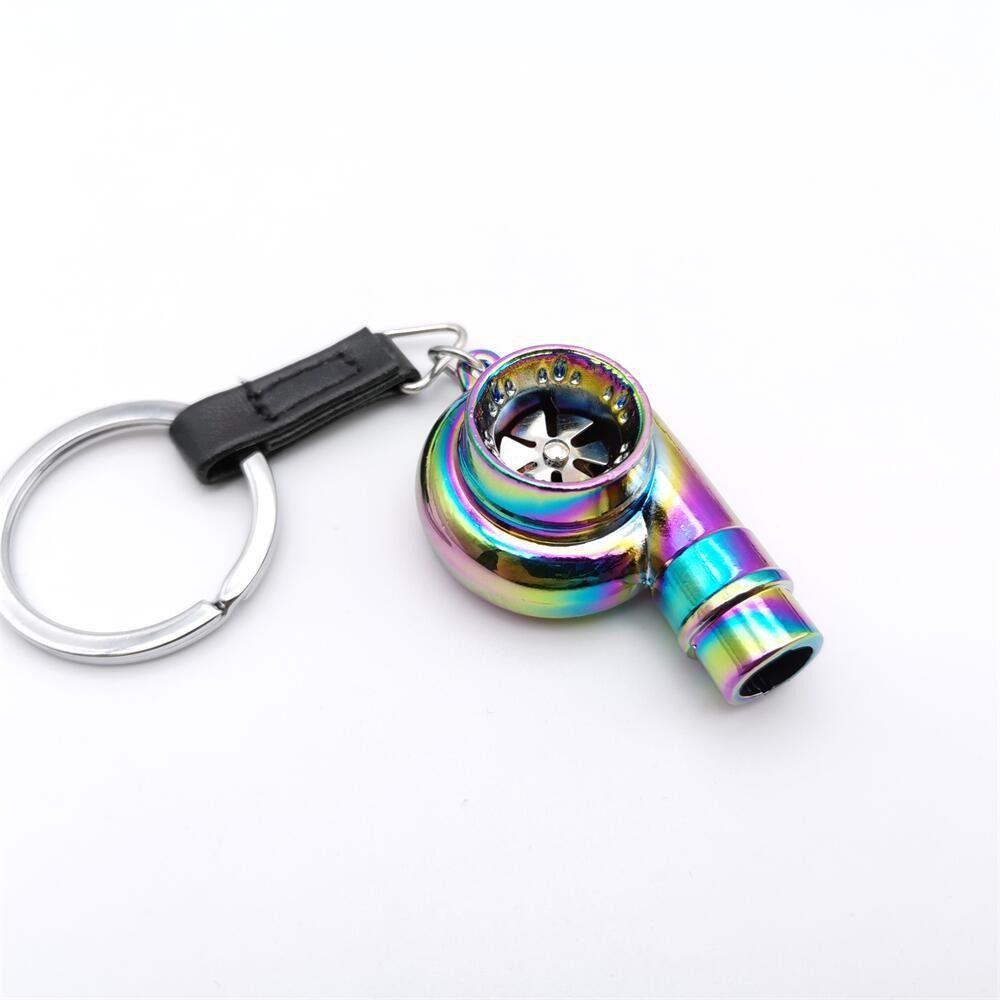Zinc Zinc Alloy Turbo Key Chain with Sound INS Key Buckle Creative Car Whistle Sound Keyring  Men
