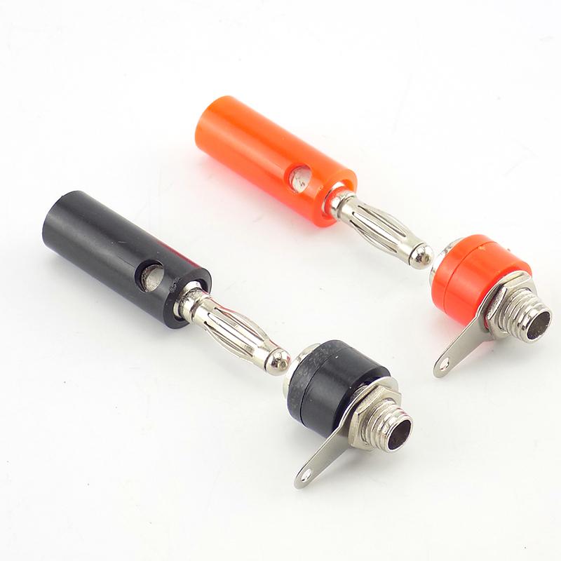 4mm Banana Plug+Socket Connectors For Speaker Wire Pin DIY Tester Instrument Terminal