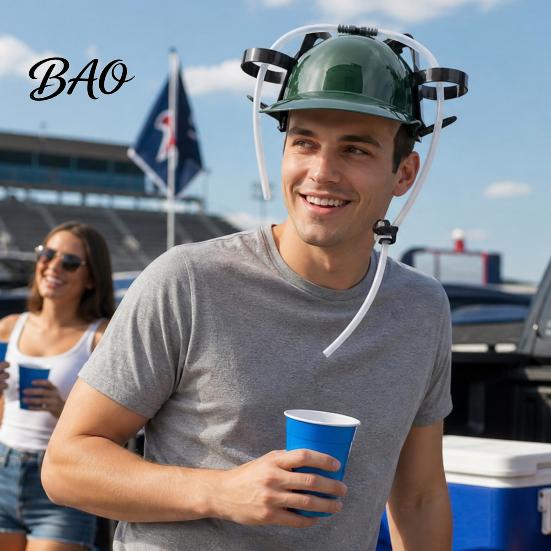 Party Headwear Drink Cap with Straw, Drinking Hat for Adults, Plastic Lazy Helmet, Hands-free Creative Beer Birthday Parties Festivals Home