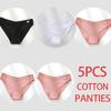 FINETOO 5Pcs/Set Women Cotton Panties Female Underwear Solid Color Underpants Sexy Lingerie Knickers for Woman Briefs Intimates