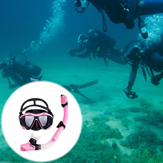 1 Set Swimming Goggles Set Breathable Anti-fog High Clarity Large Frame Silicone Diving