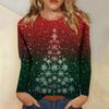 Long Sleeve Shirts For Women Cute Print Graphic Tees Blouses Casual Plus Size Basic Tops Pullover Christmas