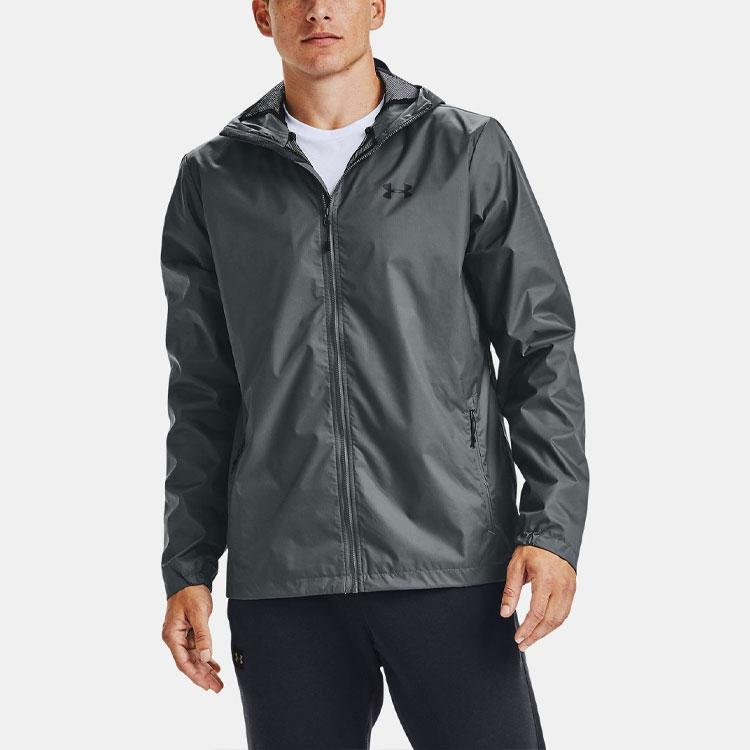 Under Armour Мужская куртка для тренировок в дождливую погоду Forefront Pitch Gray 1321439-012