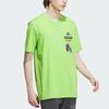 Adidas T Shirts Men's Half Neon Green Crew Neck Moderate Straight Fit (Unisex) T-Shirts IK3502